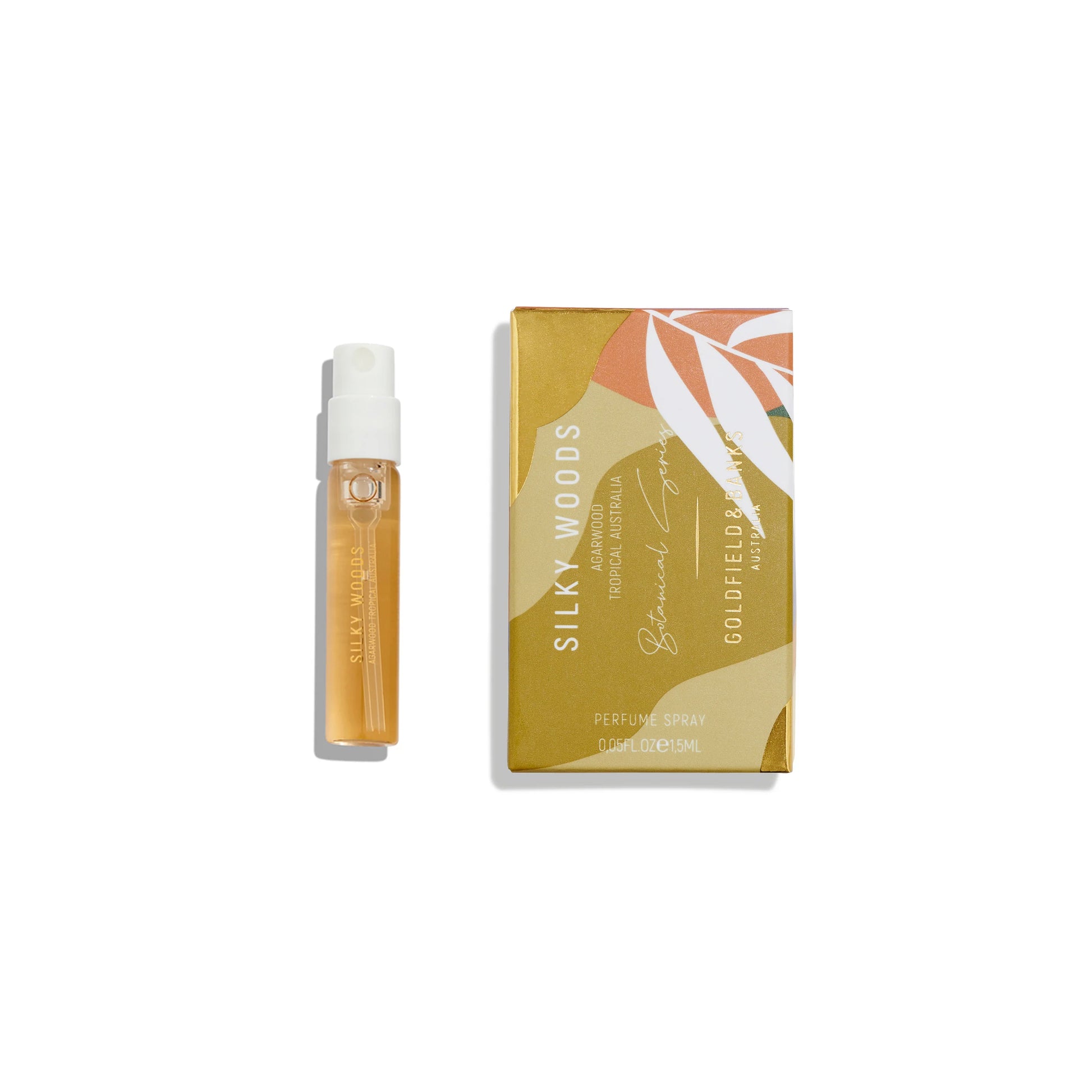 Goldfield and Banks Silky Woods 2ml 香水样品 - 来自澳大利亚的官方小众香水瓶，男女通用的香味，带有奢华的木质香调。