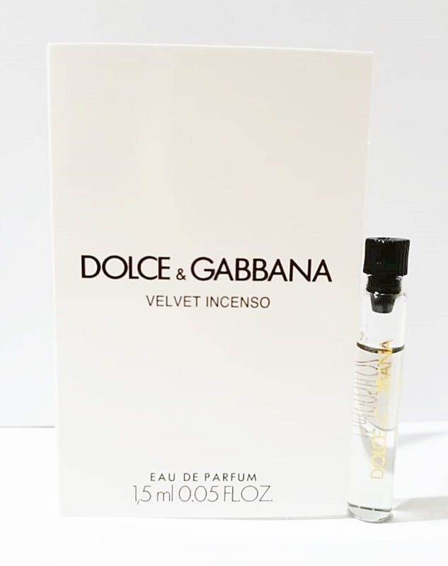 Dolce & Gabbana 天鹅绒 Incenso 1.5 毫升 0.05 液量瓶盎司Dolce & Gabbana 的 hivatalos 薄荷香水，Velvet Incenso 1.5 毫升 0.05 液量。盎司Dolce & Gabbana 官方香水，Velvet Incenso 1.5 毫升 0.05 液量盎司盎司 官方香水样品, Mostră oficială de parfum Velvet Incenso By Dolce & Gabbana 1.5ml 0.05 fl. Do